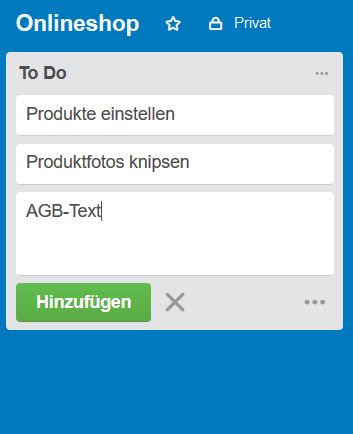 To Do - Liste in Trello