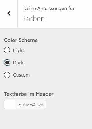 WordPress Farben