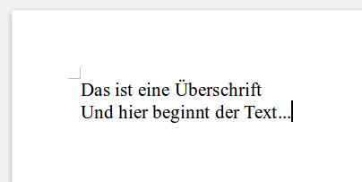 Überschrift formatieren